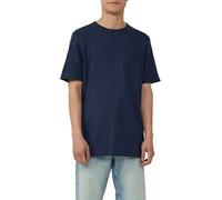 s.Oliver Slub T-Shirt with Chest Pocket and Open Edges, Deep Blue, XXL