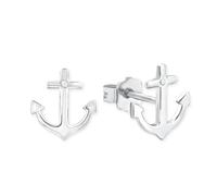 s.Oliver Stud earrings Women Ear jewelry, with Zirconia synth., 11 cm, Silver, Anchor, Comes in jewelry gift box, 2017244