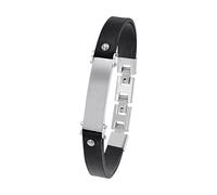s.Oliver Stainless steel/leather bracelet for men, bracelet, comes in jewelry gift box