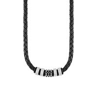 s.Oliver stainless steel leather necklace for men, necklace, comes in a jewelry gift box