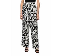 s.Oliver Straight Leg Trousers Black Print