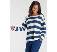 s.Oliver Striped Long Sleeve Pyjama Top Dark Blue Stripe
