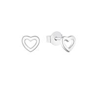 s.Oliver stud earrings 925 sterling silver girl children earrings, 0.5 cm, silver, heart, Comes in jewelry gift box, 2035516