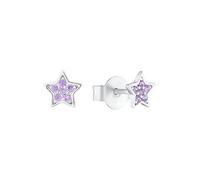 s.Oliver stud earrings 925 Sterling Silver girls' children's earrings, with gemstones, star, comes in a jewelry gift box