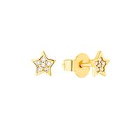 s.Oliver stud earrings 925 Sterling Silver girls' children's earrings, with gemstones, star, comes in a jewelry gift box