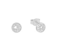 s.Oliver stud earrings 925 Sterling silver girls' children's earrings, with synthetic zirconia, star, comes in a jewelry gift box