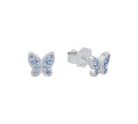 s.Oliver 925 sterling silver girls' children earrings, with zirconia synth, 0.5 cm, silver, butterfly, comes in jewelry gift box, 2036822