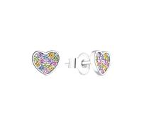 s.Oliver stud earrings 925 Sterling silver girls' children's earrings, with zirconia synth., 0.6 cm, silver, heart, comes in jewelry gift box