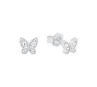 s.Oliver stud earrings 925 Sterling silver girls' children's earrings, with zirconia synth, butterfly, comes in a jewelry gift box