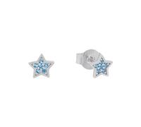 s.Oliver stud earrings 925 sterling silver girls' children's earrings, with glass, 0.5 cm, silver, star, comes in jewelry gift box