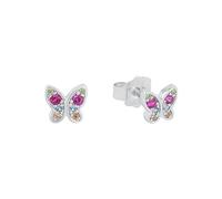 s.Oliver Stud earrings Ear jewelry, with Zirconia synth., 6 cm, Multicolor, Butterfly, Comes in jewelry gift box, 2020868