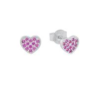 s.Oliver Stud earrings Ear jewelry, with Zirconia synth., 6 cm, Silver, Heart, Comes in jewelry gift box, 9101870