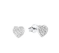 s.Oliver Stud earrings Ear jewelry, with Zirconia synth., 6 cm, Silver, Heart, Comes in jewelry gift box, 9101870