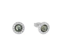 s.Oliver stud earrings stainless steel woman earrings, with crystal, 1 cm, silver, comes in jewelry gift box