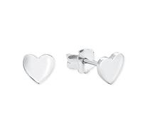 s.Oliver stud earrings 925 Sterling silver woman earrings, 0.6 cm, silver, heart, comes in jewelry gift box