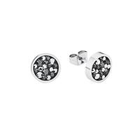 s.Oliver stud earrings stainless steel woman earrings, with crystal, 1 cm, silver, comes in jewelry gift box