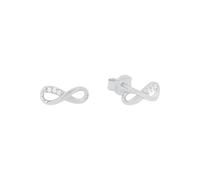 s.Oliver stud earrings 925 Sterling silver woman earrings, with zirconia synth., 0.4 cm, silver, Infinity, comes in jewelry gift box