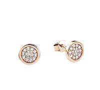 s.Oliver stud earrings 925 Sterling silver woman earrings, with zirconia synth., 0.8 cm, rose-colored, comes in jewelry gift box