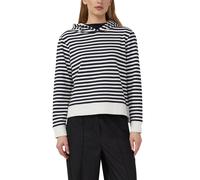 Women's Hooded Striped Sweatshirt with Printed Detail s.Oliver Bleu 40