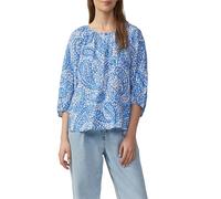 s.Oliver Textured Relaxed Fit Ruffle Raglan Sleeve Blouse, Royal Blue, 14