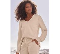 s.Oliver V-Neck Cotton Sweatshirt Cream