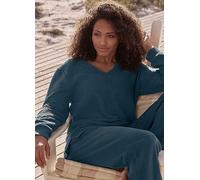 s.Oliver V-Neck Cotton Sweatshirt Petrol