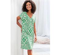 s.Oliver V-Neck Jersey Midi Nightdress Green Print