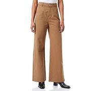 s.Oliver Women's 120.10.202.26.180.2109830 Suri Wide Leg Long Trousers, Brown Stretched D, 42W x 32L
