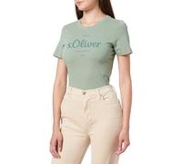 s.Oliver Women's 2136485 T-Shirt with Logo Print, 72d0 Green, 10