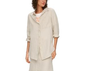 s.Oliver Women's 2146738 Linen Blouse Long Sleeve, Beige, 14