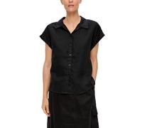 s.Oliver Women's 2147437 Linen Blouse, Short-Sleeved, Black 9999, 14