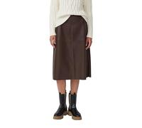 s.Oliver Women's 2172920 Faux Leather midi Skirt, Brown, 18