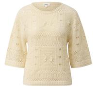 s.Oliver Women's 2179073 Boho Knitted Jumper Short Sleeve (Pack of 1), Brown, 18