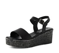 s.Oliver Women's 5-28313-44 Wedge Sandals, Black (Black Nappa), 7 UK