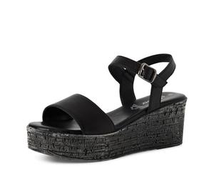 s.Oliver Women's 5-28313-44 Wedge Sandals, Black (Black Nappa), 7 UK