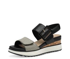 s.Oliver Women's 5-28705-44 Wedge Sandals, Black (Black Comb), 8 UK