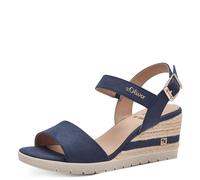 s.Oliver Women's 5-28713-42 Wedge Sandal, Navy, 7.5 UK