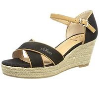 s.Oliver Women's 5-5-28307-26 Wedge Sandal, Black, 6.5 UK