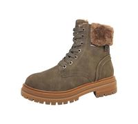 s.Oliver Women's Ankle Boots without Heel Lined with Laces and Zip, dark olive, 5 UK