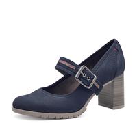 s.Oliver Women's Comfortable Block Heel Strappy Court Shoes, Navy, 8 UK