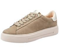 s.Oliver Women's Elegant Flat Trainers with Laces and Zip, Khaki, 8 UK