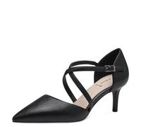s.Oliver Women's Elegant Pointed Toe Pumps with Straps, Black, 8 UK