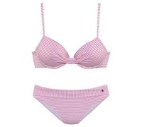 s.Oliver Women's Jap-309 Bikini Set, Pink and White Stripes, 12/C