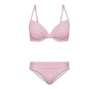 s.Oliver Women's Jap-309 Bikini Set, Pink and White Stripes, 8 UK/B