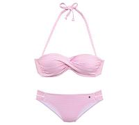 s.Oliver Women's Jap-311 Bikini Set, Pink and White Stripes, 48/D