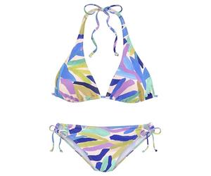 s.Oliver Women's May-294 Bikini Set, Blue-Green Patterned, 36 / C