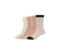 s.Oliver Women's Online Originals Organic Striped Socks 4p, Pink Sand, One Size