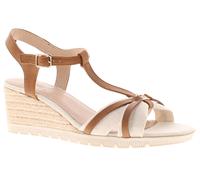 S Oliver Womens Sandals Buckle Sadie Espadrille Wedge Ankle Strap Beige UK Size