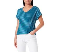 s.Oliver Women's Sleeveless T-Shirt, Deep Teal Stripe (68g8), 8