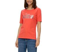 s.Oliver Women's T-Shirt with Front Print, Orange 25d3, 10